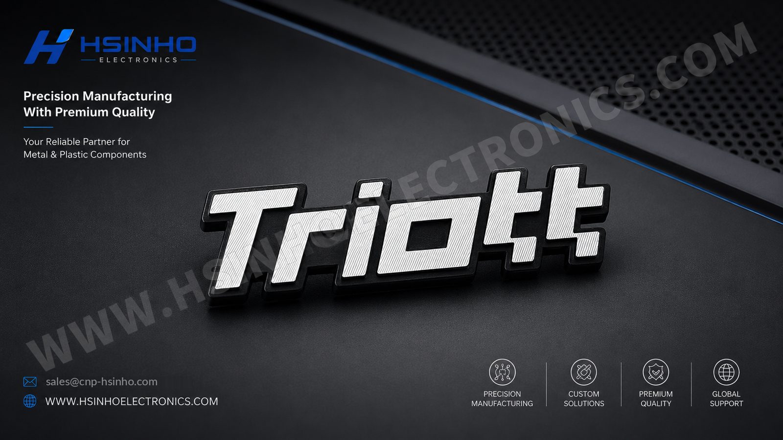 Brushed aluminum badge