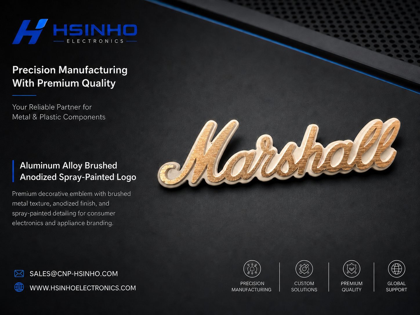 Metal logo for audio